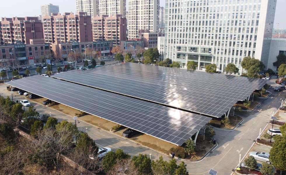 Projeto de garagem fotovoltaica terrestre de 863,28kW concluído